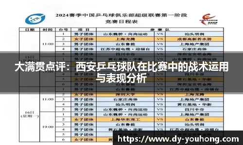 大满贯点评：西安乒乓球队在比赛中的战术运用与表现分析